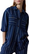 Faherty Island Tide Stripe Organic Cotton Shirt Jacket