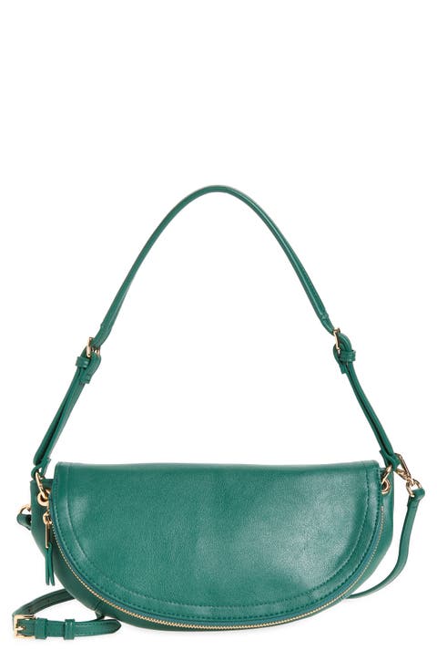 Getaria Semicircular Faux Leather Shoulder Bag