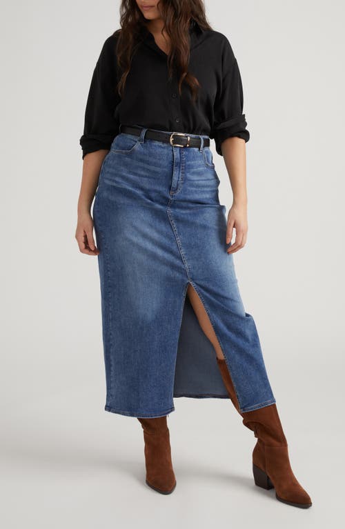 Universal Standard Denim Maxi Skirt In Blue