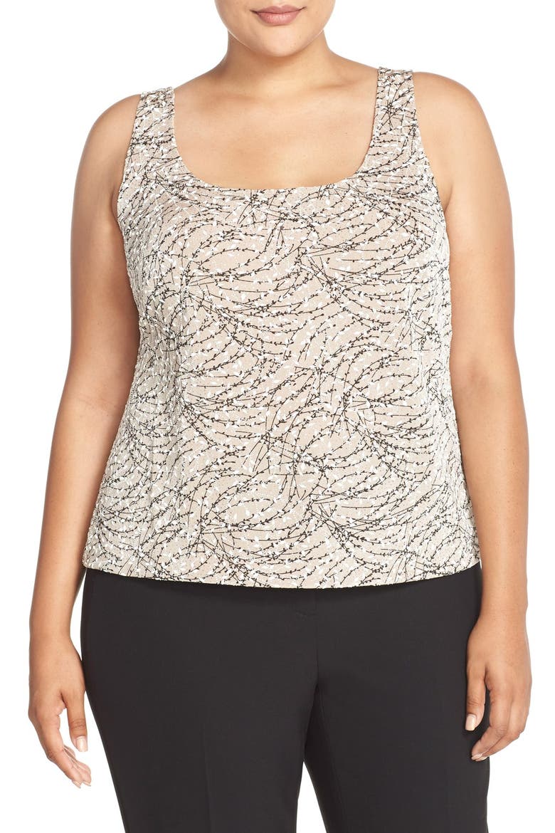 Foiled Print Twinset, Alternate, color, BEIGE