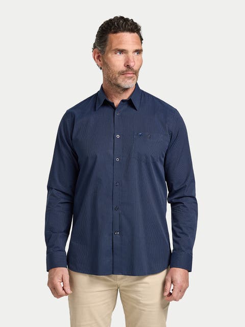Long Sleeve Dash Dobby Cotton Shirt