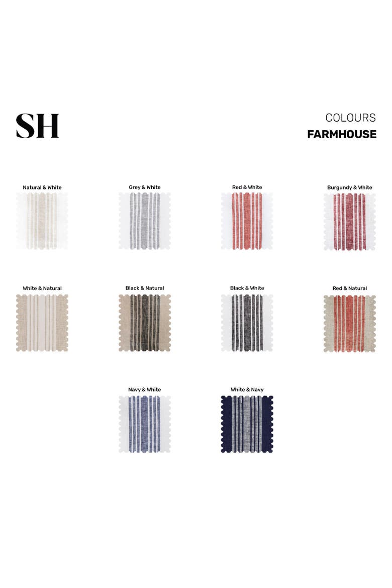 Linen Placemats Set of 4, 14 x 19" - Farmhouse, Alternate, color, White and Natural