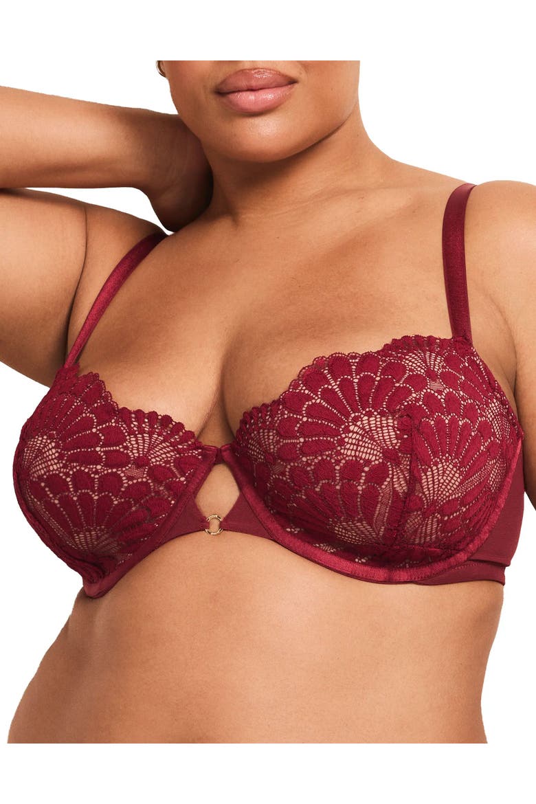Albanne Contour Balconette Bra, Main, color, Dark red