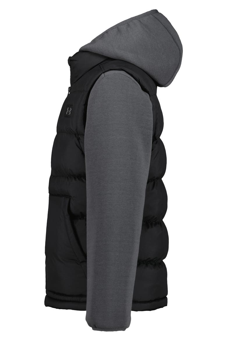 Kids' Water Repellent Mixed Media Jacket, Alternate, color, BLACK