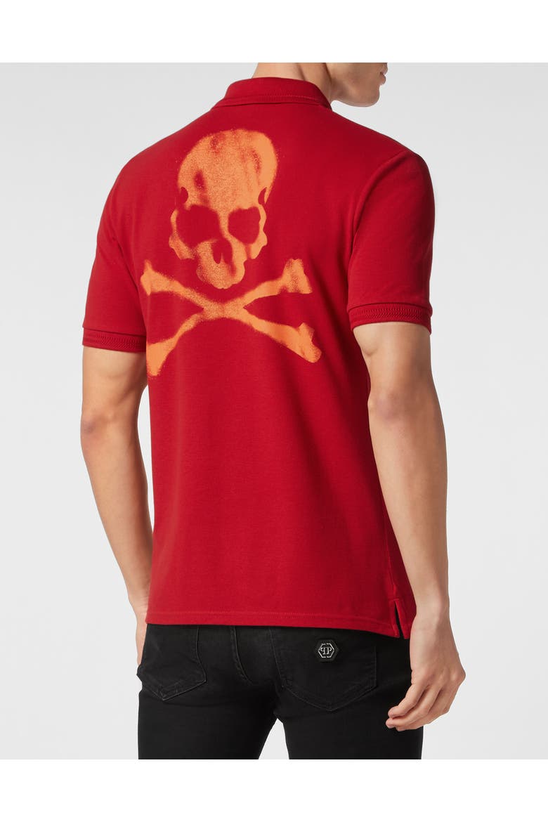Polo Shirt Skull&Bones Men, Alternate, color, red