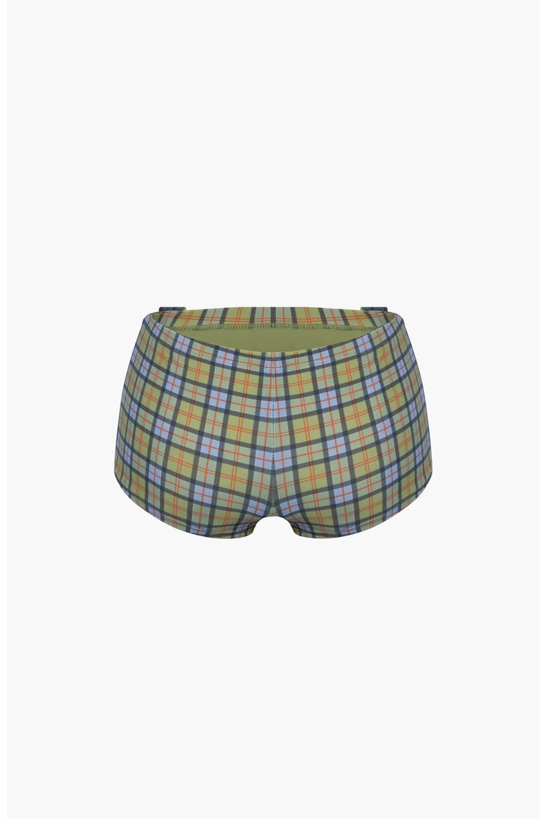 Mini Swim Short, Alternate, color, Blue Green Plaid