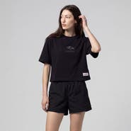 Mitchell & Ness Women's Mitchell & Ness Black Baltimore Ravens Core Essentials Micro Logo Boxy Crop T-Shirt