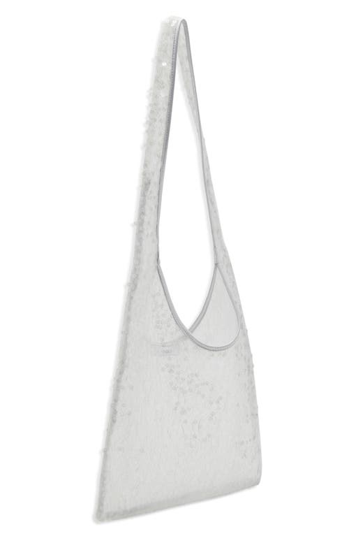 Mango Sequin Shoulder Bag In White