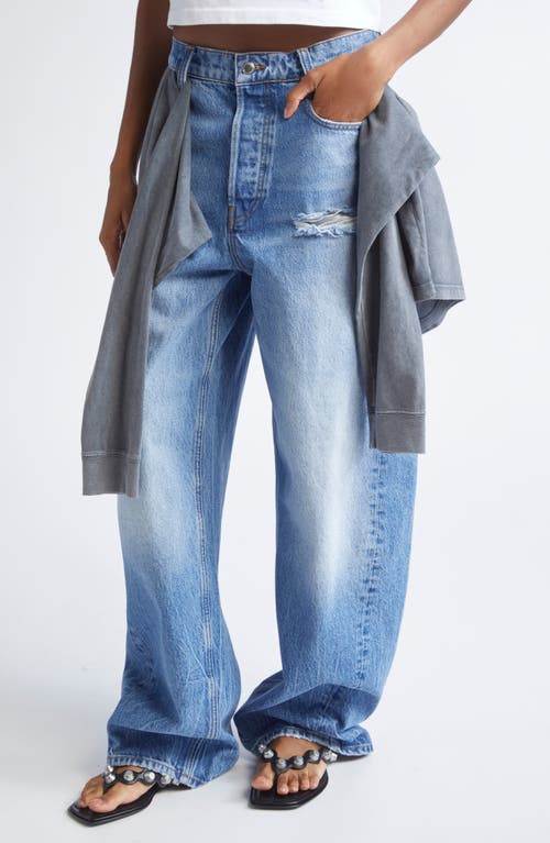 Alexander Wang Pre-styled Balloon Leg Jeans In Blue