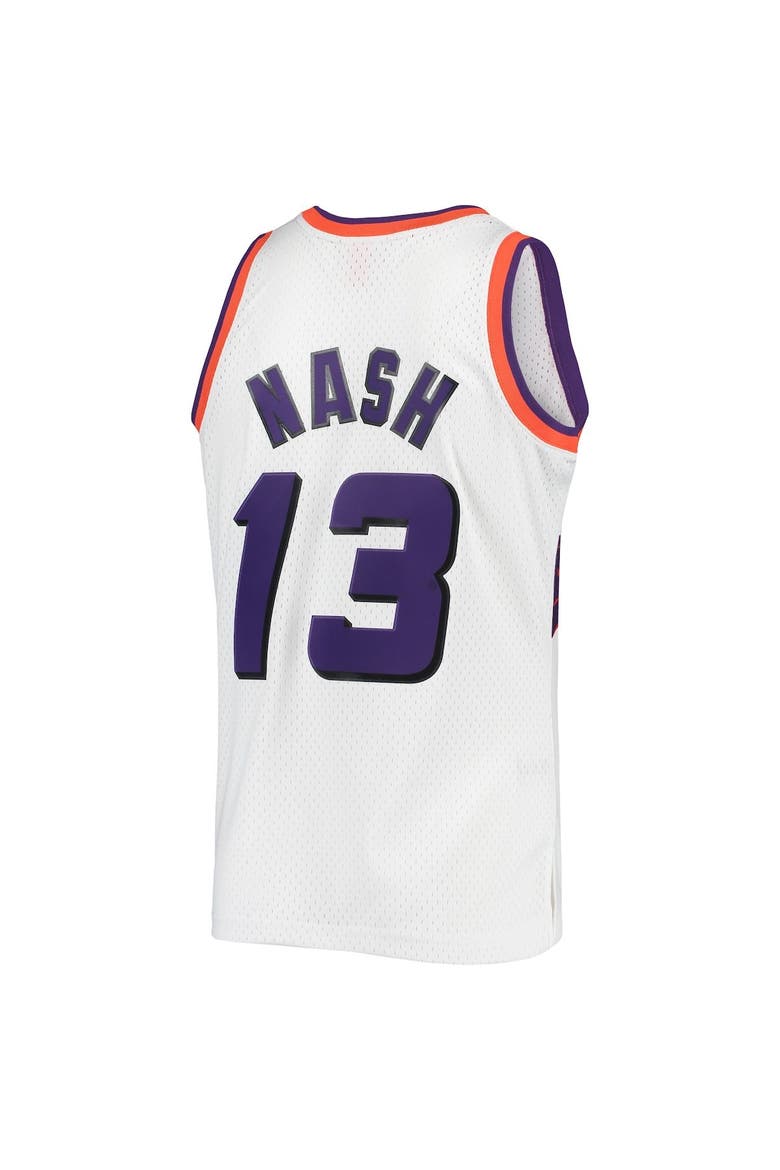 Men's Mitchell & Ness Steve Nash White Phoenix Suns 2001/02 Hardwood Classics Swingman Jersey, Alternate, color, White