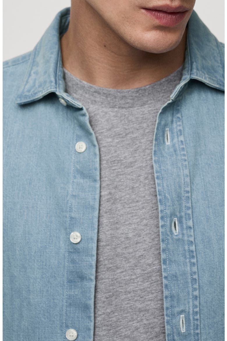Denim Button-Up Shirt, Alternate, color, LIGHT BLUE