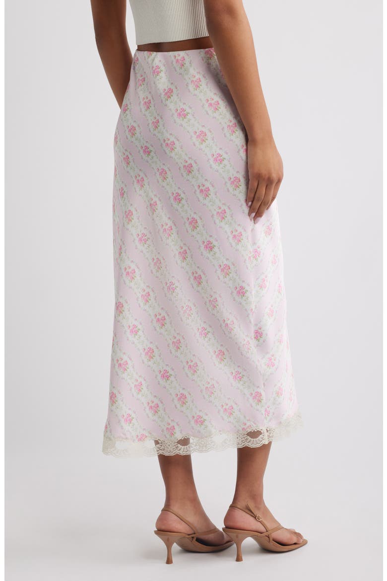 Castle Floral Print Lace Midi Skirt, Alternate, color, LADY BLOSSOM