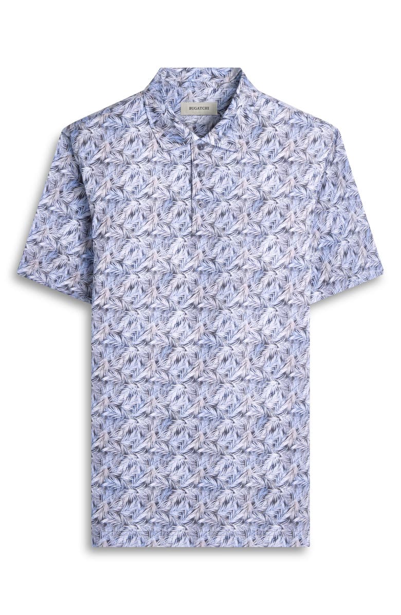 Bugatchi Victor OoohCotton<sup>®</sup> Leaf Print Polo, Alternate, color, Dusty Blue