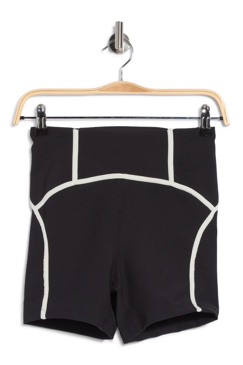 Revel High Waist Bike Shorts, Main, color, BLACK/CREAM
