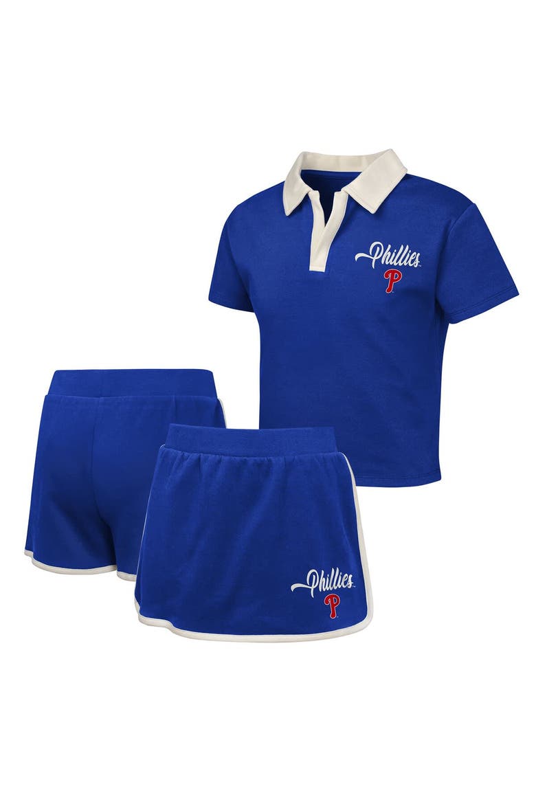 Girls Youth Royal Philadelphia Phillies Base Trainer Johnny Polo and Skort Set, Main, color, Royal