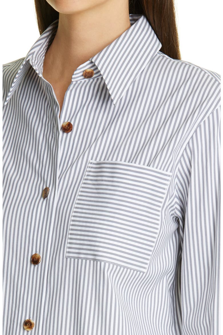 Ruxton Stripe Cotton Blend Shirt, Alternate, color, SMOKED TAUPE MULTI