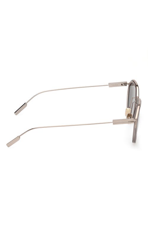 Zegna 51mm Round Sunglasses In Gray