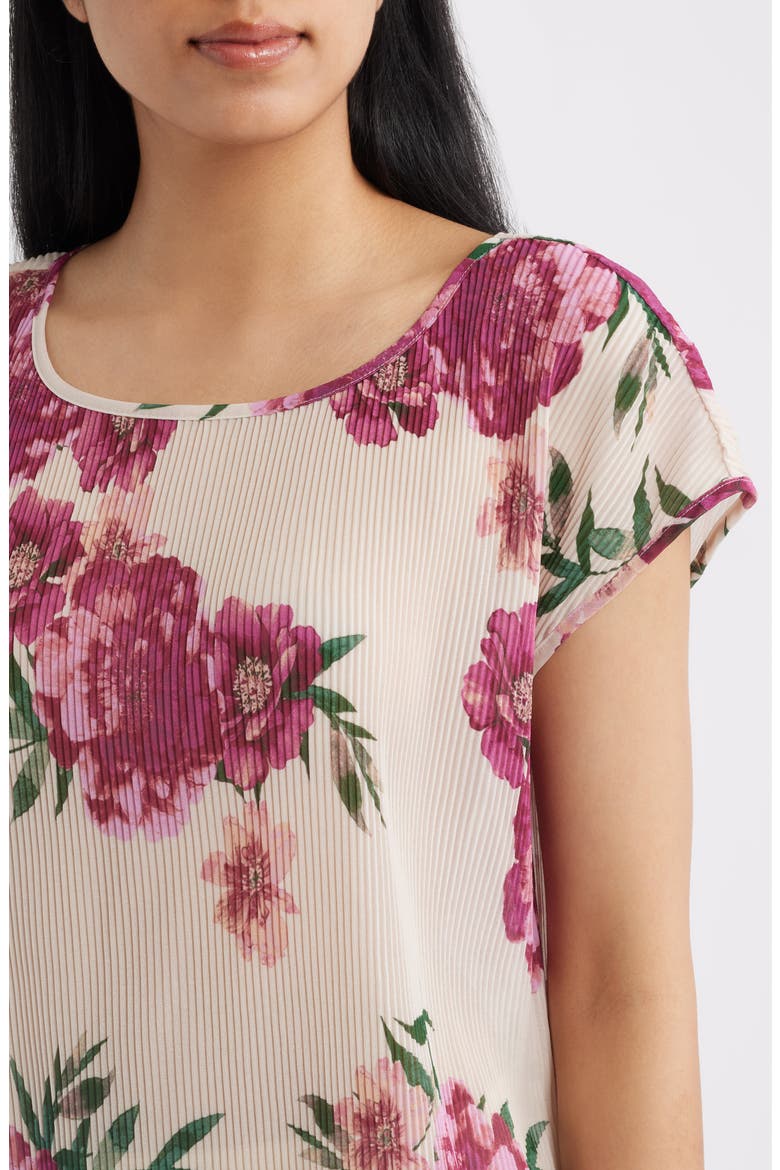 Floral Plissé Top, Alternate, color, SAND BERRY FLORAL