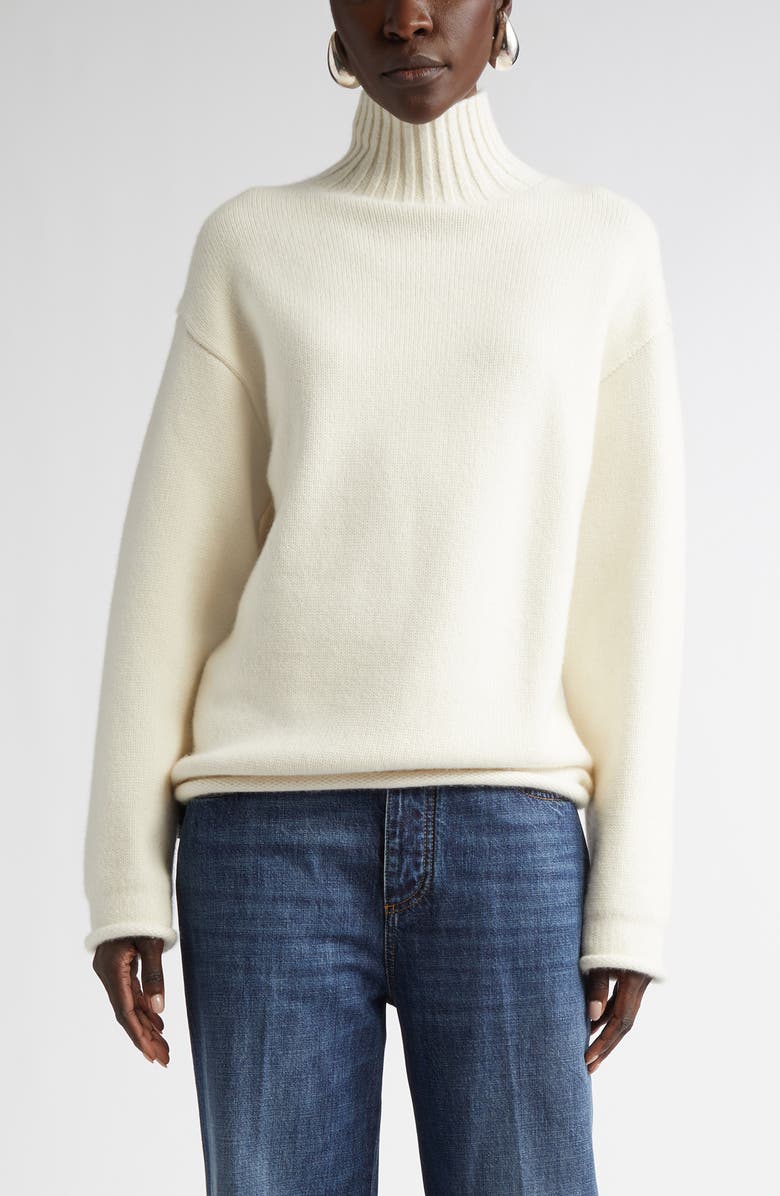 Bottega Veneta Oversize Mock Neck Cashmere Sweater, Main, color, 