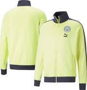 PUMA Men's Puma Yellow Manchester City ftblHeritage T7 Raglan Full-Zip Track Jacket