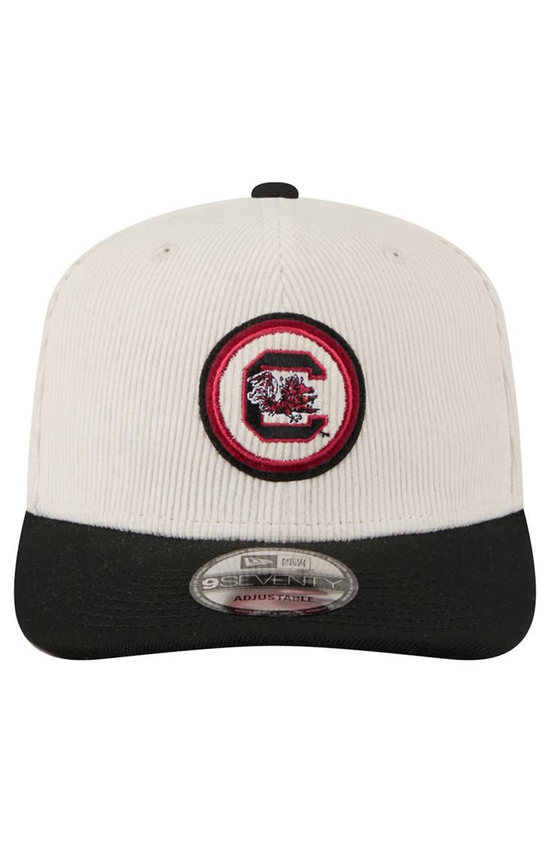New Era Men's New Era Cream/Black South Carolina Gamecocks Loyal Corduroy 9SEVENTY Adjustable Hat, Alternate, color, Cream