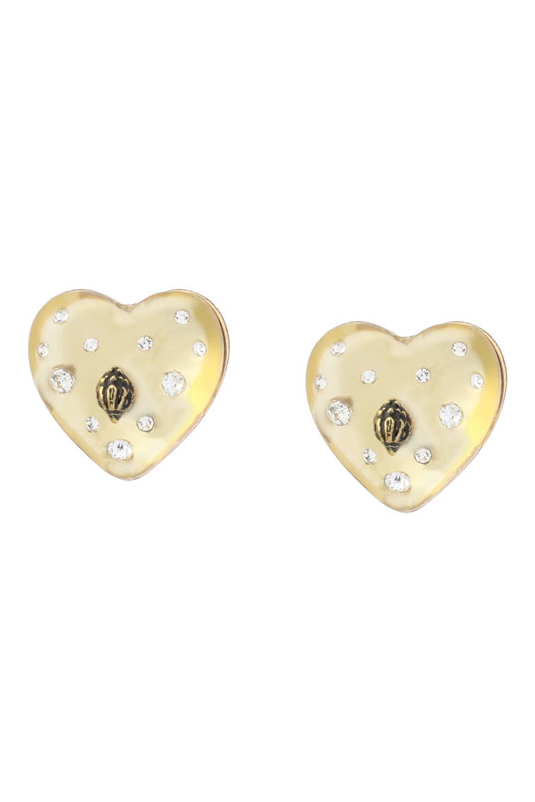 Resin Heart Stud Earrings, Alternate, color, CHAMPAGNE