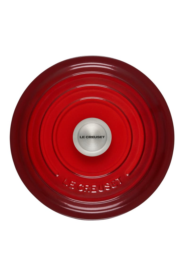 Signature 5.5-Quart Round Enamel Cast Iron French/Dutch Oven, Alternate, color, CERISE
