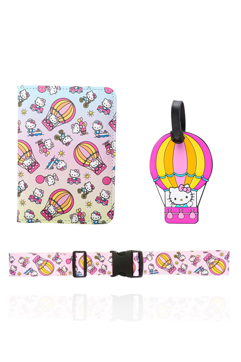 Passport Holder, Luggage Tag, Luggage Strap Gift Travel Set, Main, color, Pink