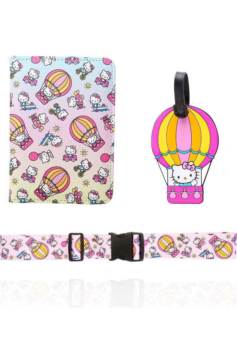 Hello Kitty Passport Holder, Luggage Tag, Luggage Strap Gift Travel Set, Main, color, Pink
