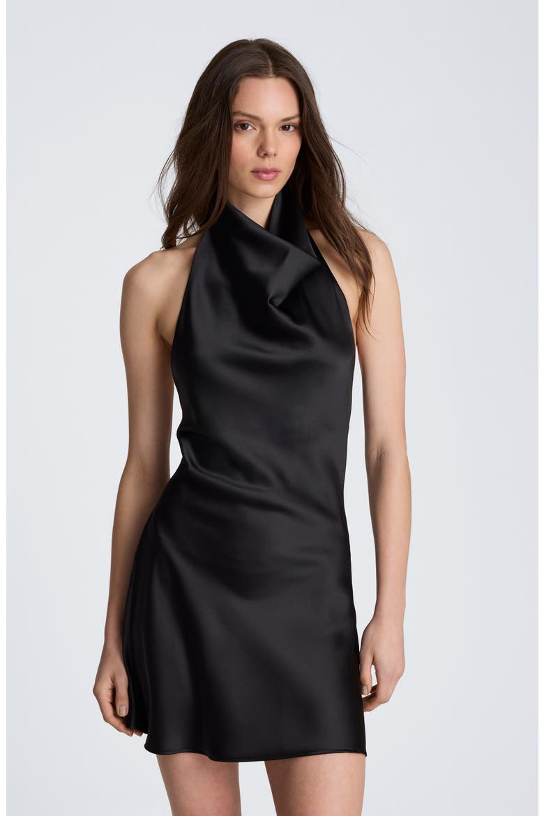Halter Minidress, Alternate, color, BLACK