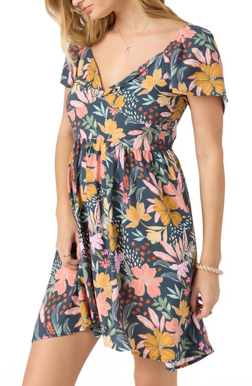 O'neill Carina Floral Puff Sleeve Sundress In Blue