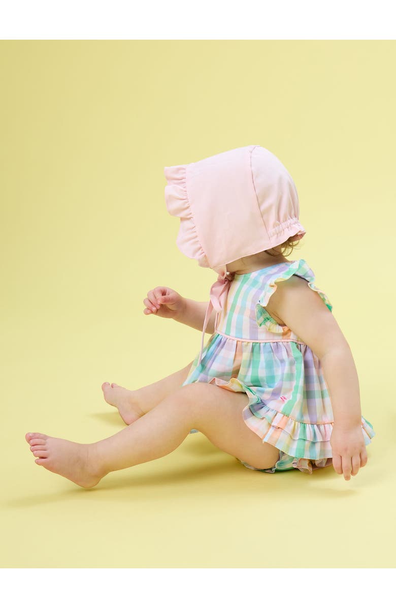 RuffleButts Woven Ruffle Sleeve Swing Top & Bloomer Set, Alternate, color, Poppy Rainbow Plaid