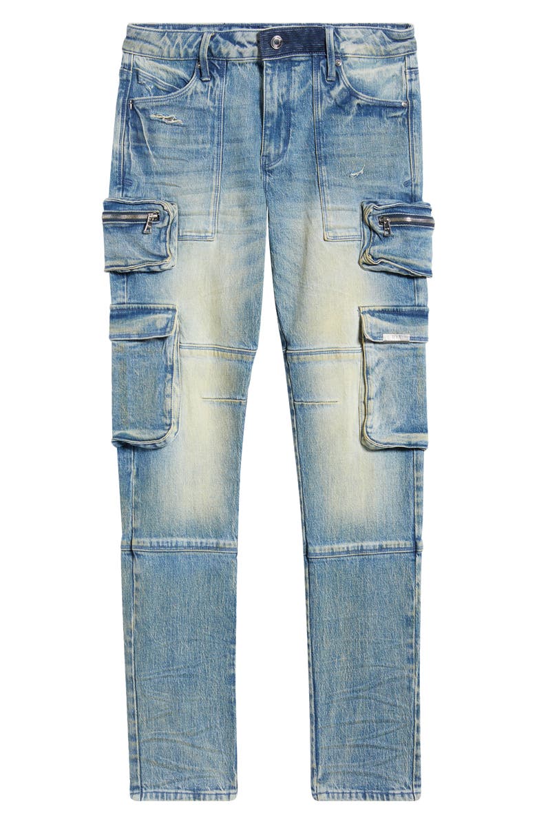 RtA Slate Cargo Skinny Jeans, Main, color, Muddy Sky