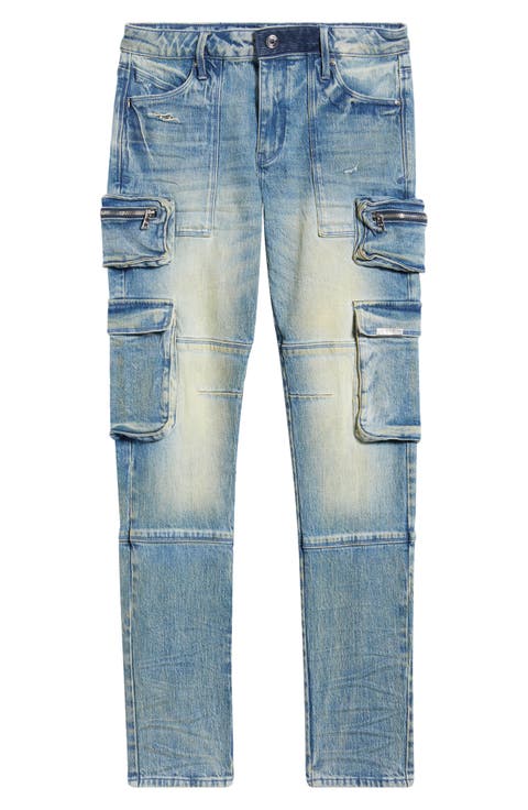 Slate Cargo Skinny Jeans (Muddy Sky)