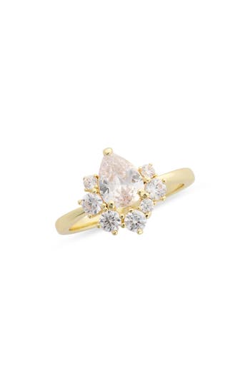 Covet Emerald Cut Cz Cluster Engagement Ring
