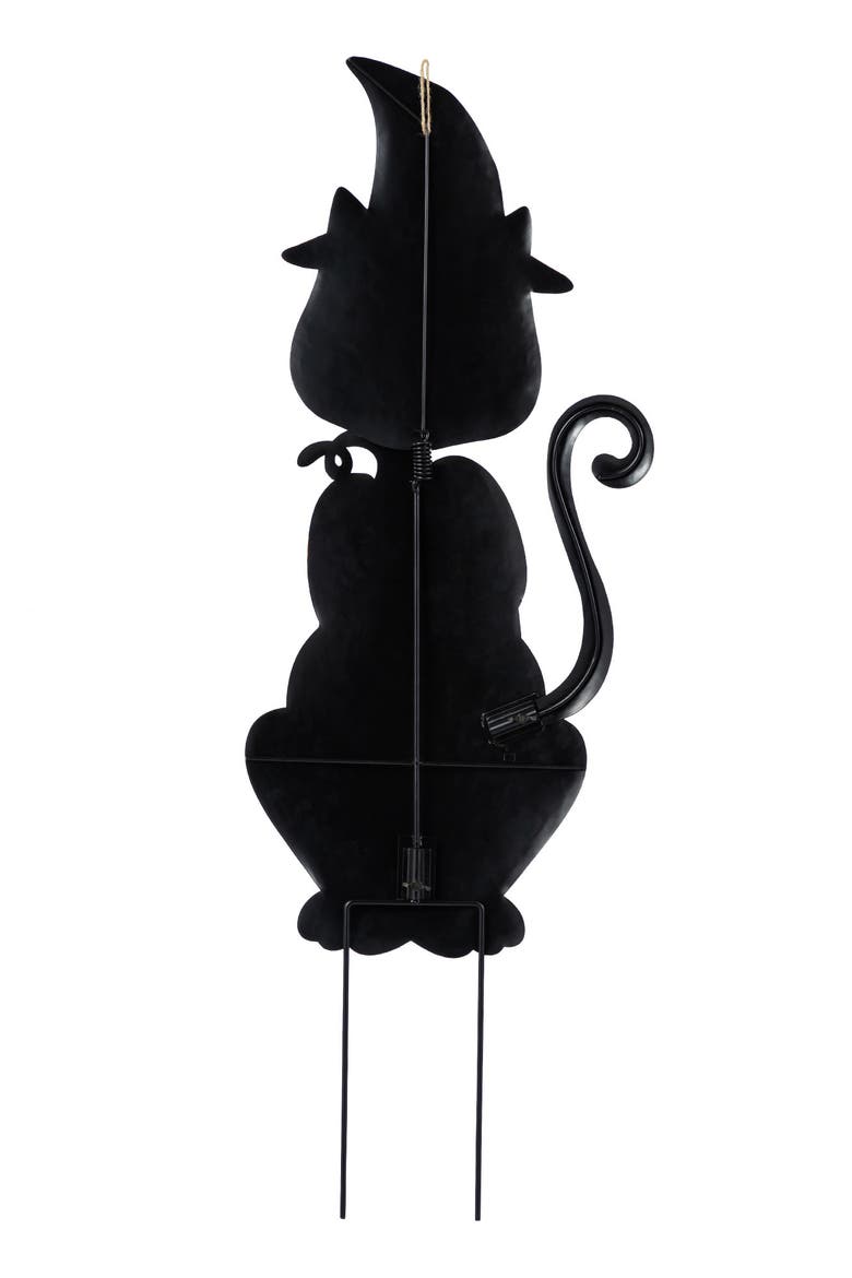 Halloween Metal Cat Dog or Cow Yard Stakes, Alternate, color, Black