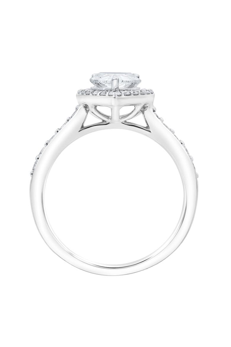 Amani 14K White Gold Pear Lab Grown Diamond Halo Engagement Ring - 2.45 Ct, Alternate, color, 14K White Gold
