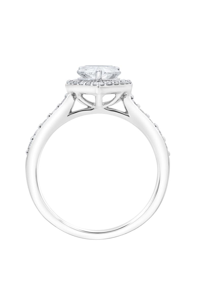 LuvMyJewelry Amani 14K White Gold Pear Lab Grown Diamond Halo Engagement Ring - 2.45 Ct, Alternate, color, 14K White Gold