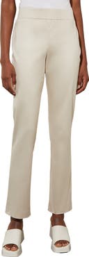 Ming Wang Straight Leg Pull-On Pants