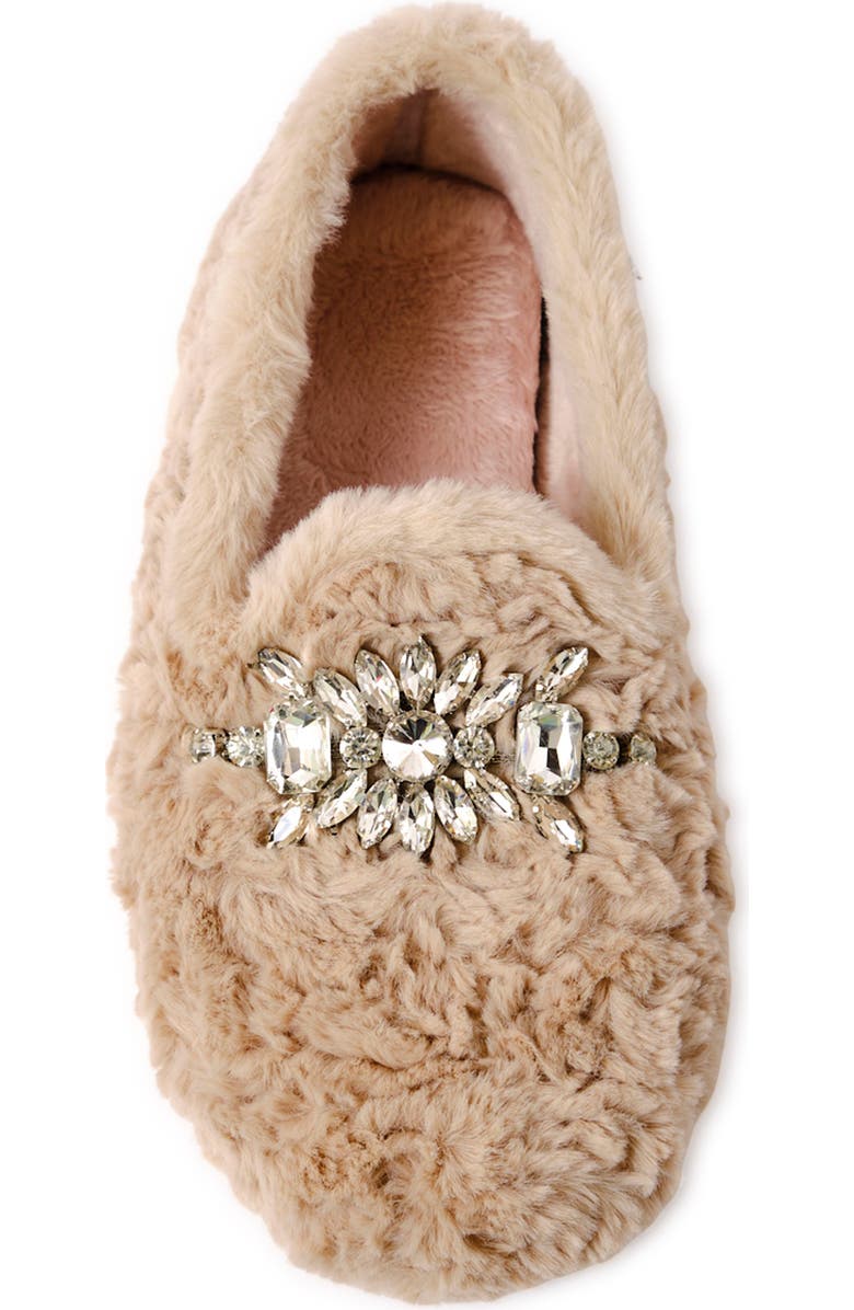 Free People Slumber Party Faux Fur Loafer Slipper, Alternate, color, Parchment