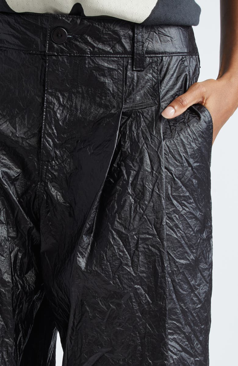Eckhaus Latta Pleat Front Coated Nylon Pants, Alternate, color, 