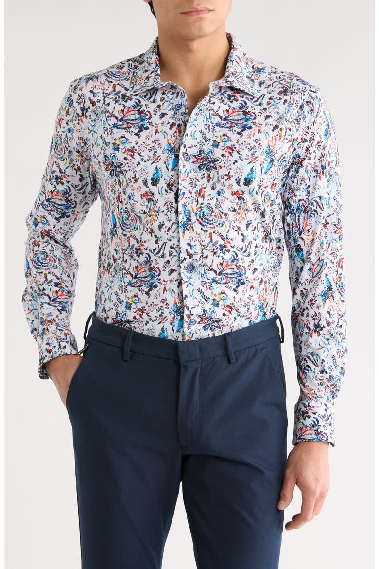 Gabe Stretch Button Up Shirt, Main, color, MULTI