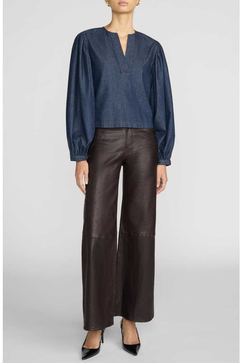 The Poise Split Neck Balloon Sleeve Top, Alternate, color, RINSE