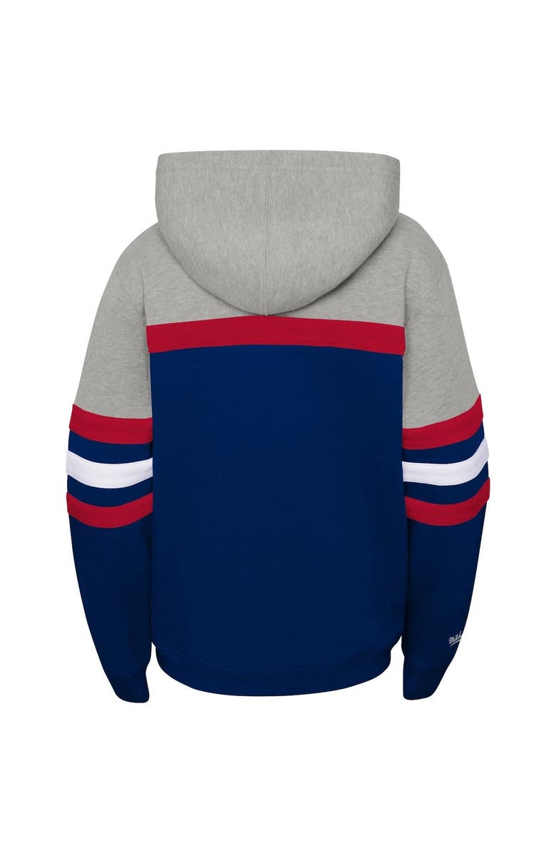 Mitchell & Ness Youth Mitchell & Ness Heather Gray/Navy Boston Red Sox Cooperstown Collection Head Coach Pullover Hoodie, Alternate, color, Heather Gray