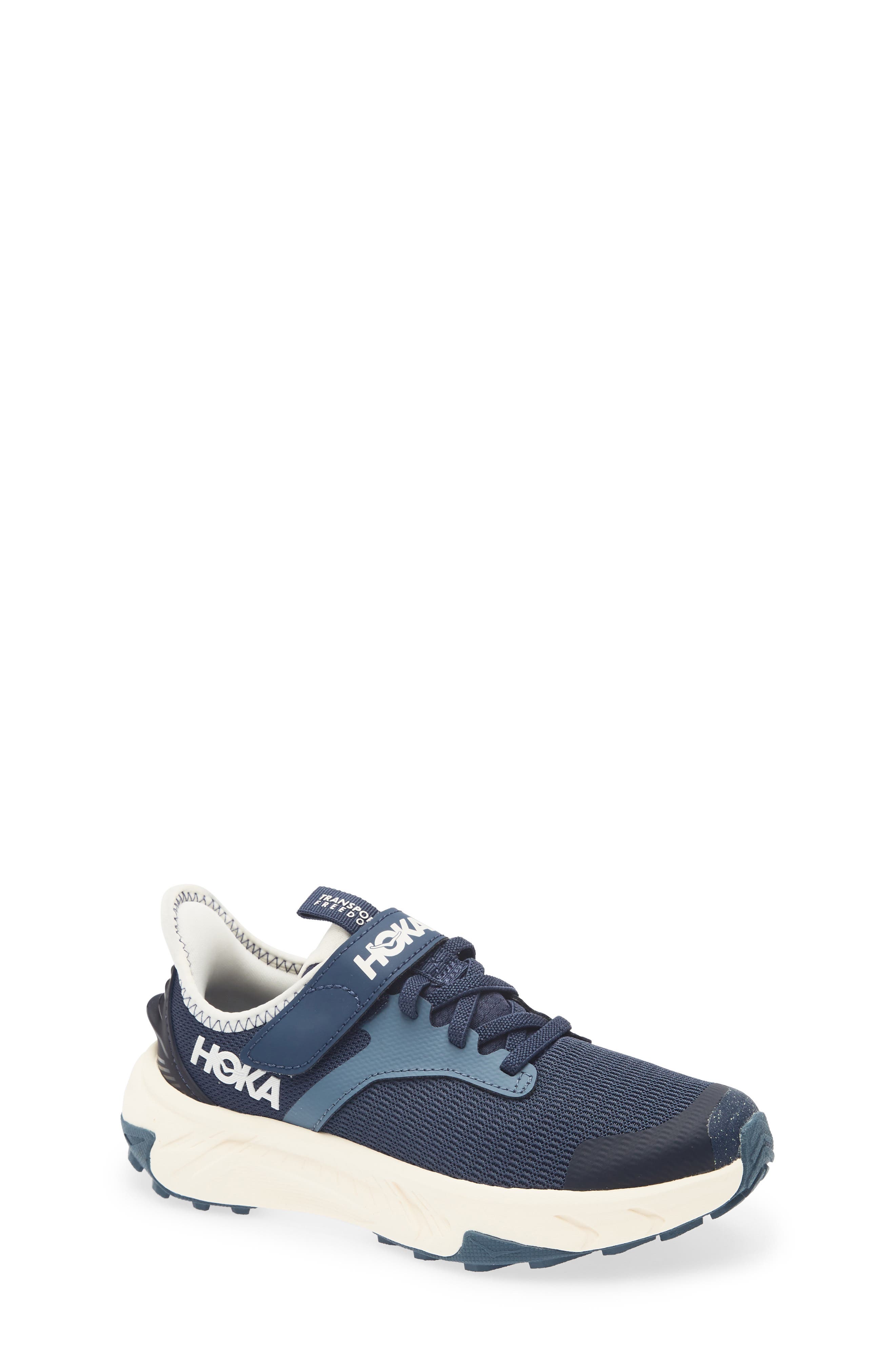 HOKA Kids' Transport Freedom Hiking Sneaker, Main, color, Varsity Navy / Alabaster