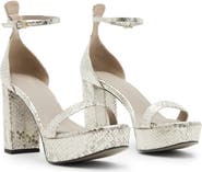 AllSaints Ziggy Snakeskin Embossed Platform Sandal