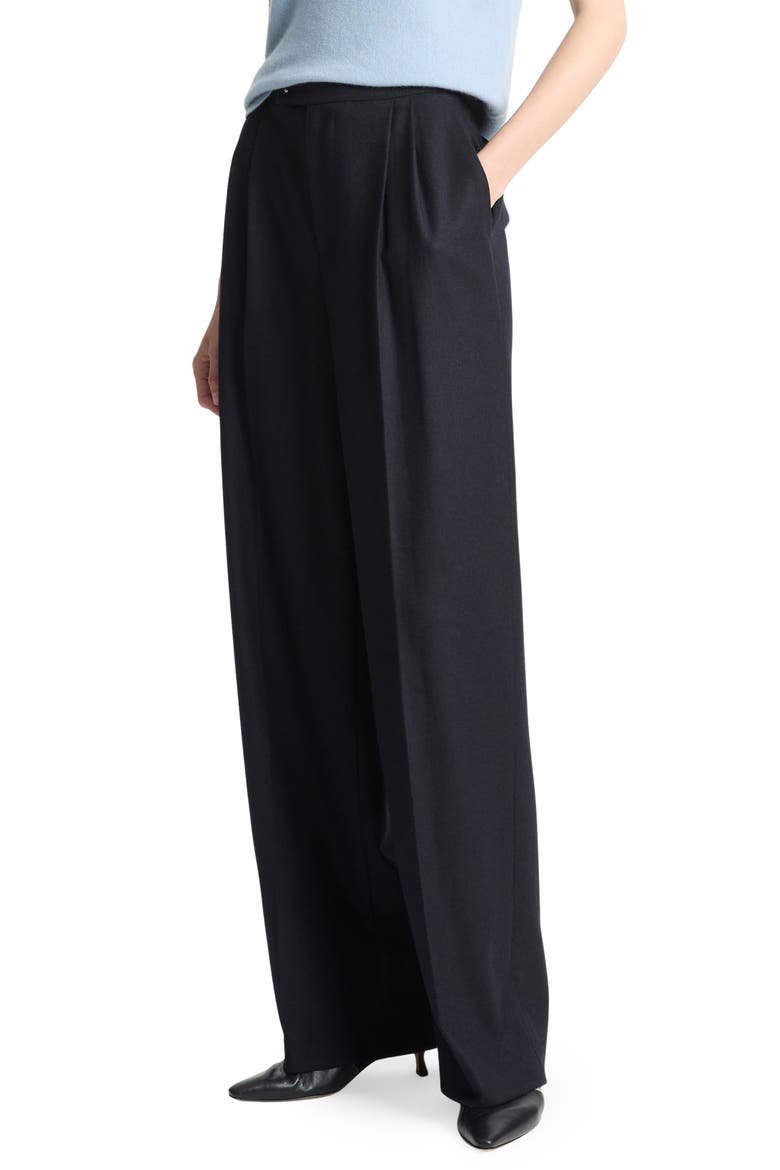 Pleated Wide Leg Pants, Alternate, color, COASTAL