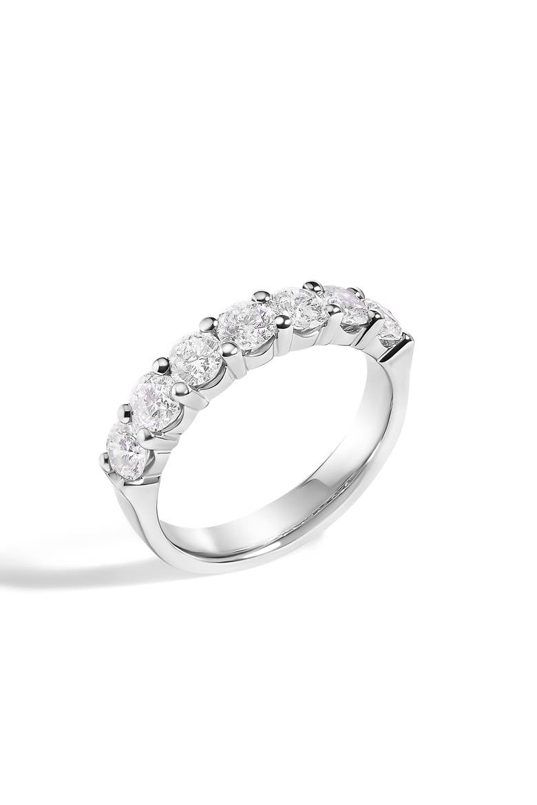 14K Gold 1 1/2 Ctw Diamond 7 Stone Band Ring, Alternate, color, White Gold