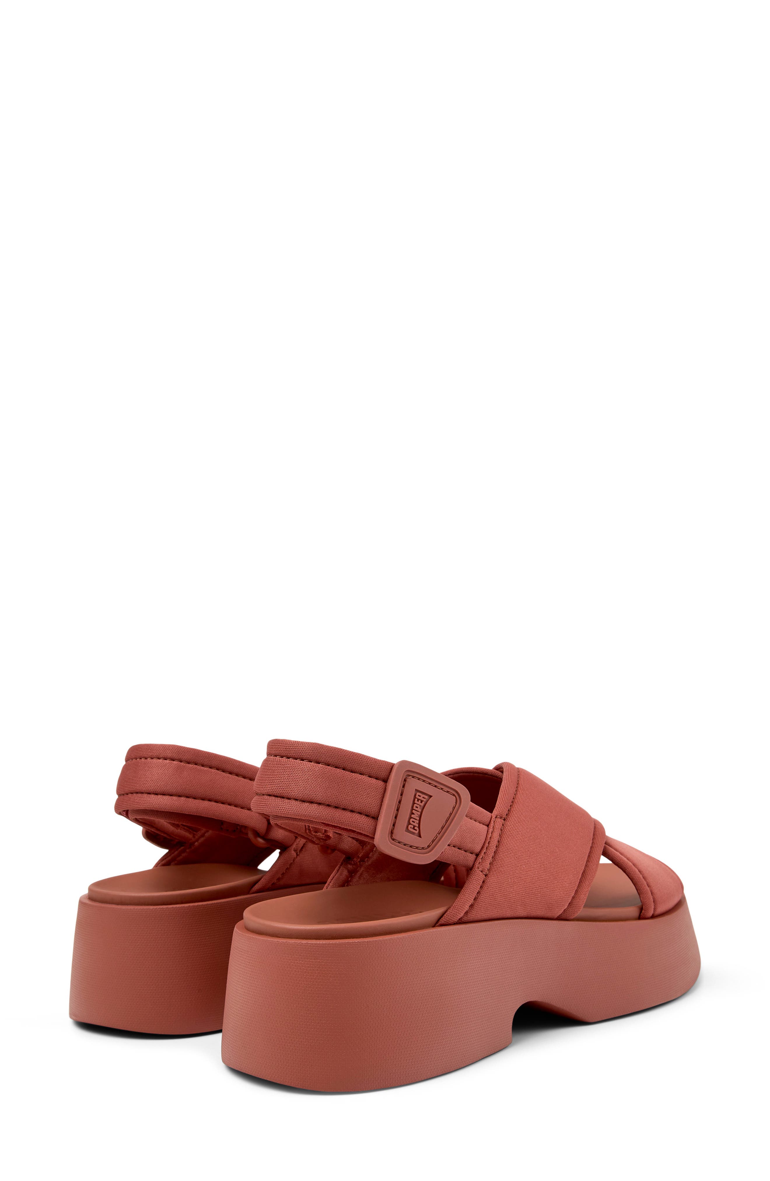 Tasha Platform Sandal, Alternate, color, MEDIUM RED