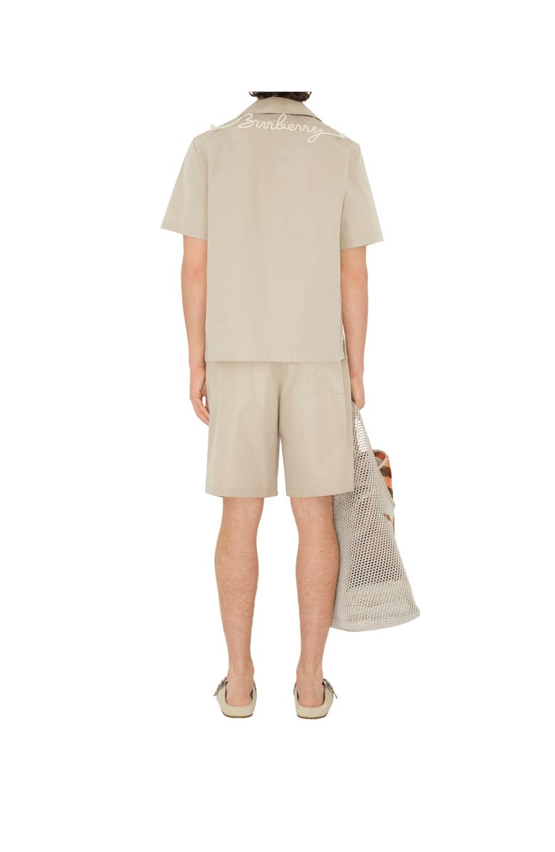 Burberry Relaxed Fit Knot Logo Cotton Poplin Shirt, Alternate, color, Fossil